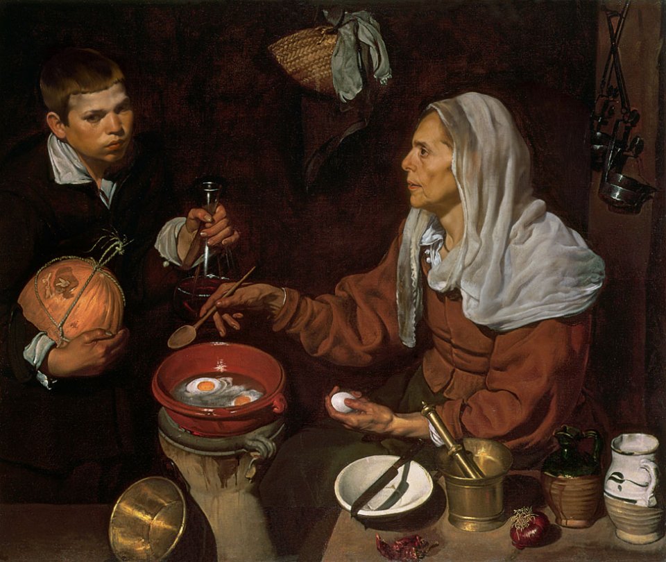 Alte Frau beim Eierbraten, 1618 Edinburgh, National Gallery of Scotland