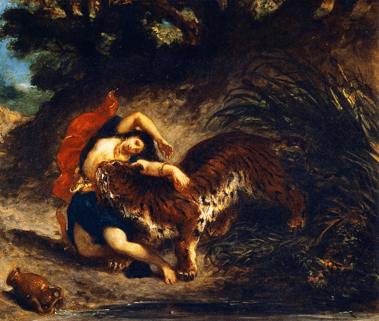Eugéne Delacroix, Junge Frau von einem Tiger attackiert, Öl auf Leinwand, 1856, Staatsgalerie Stuttgart