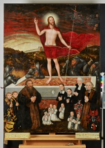 Lucas Cranach d.J., Auferstehung Christi - Badehorn-Epitaph, Ölauf Holz (Foto: Museum der Bildenden Künste Leipzig / Presse)
