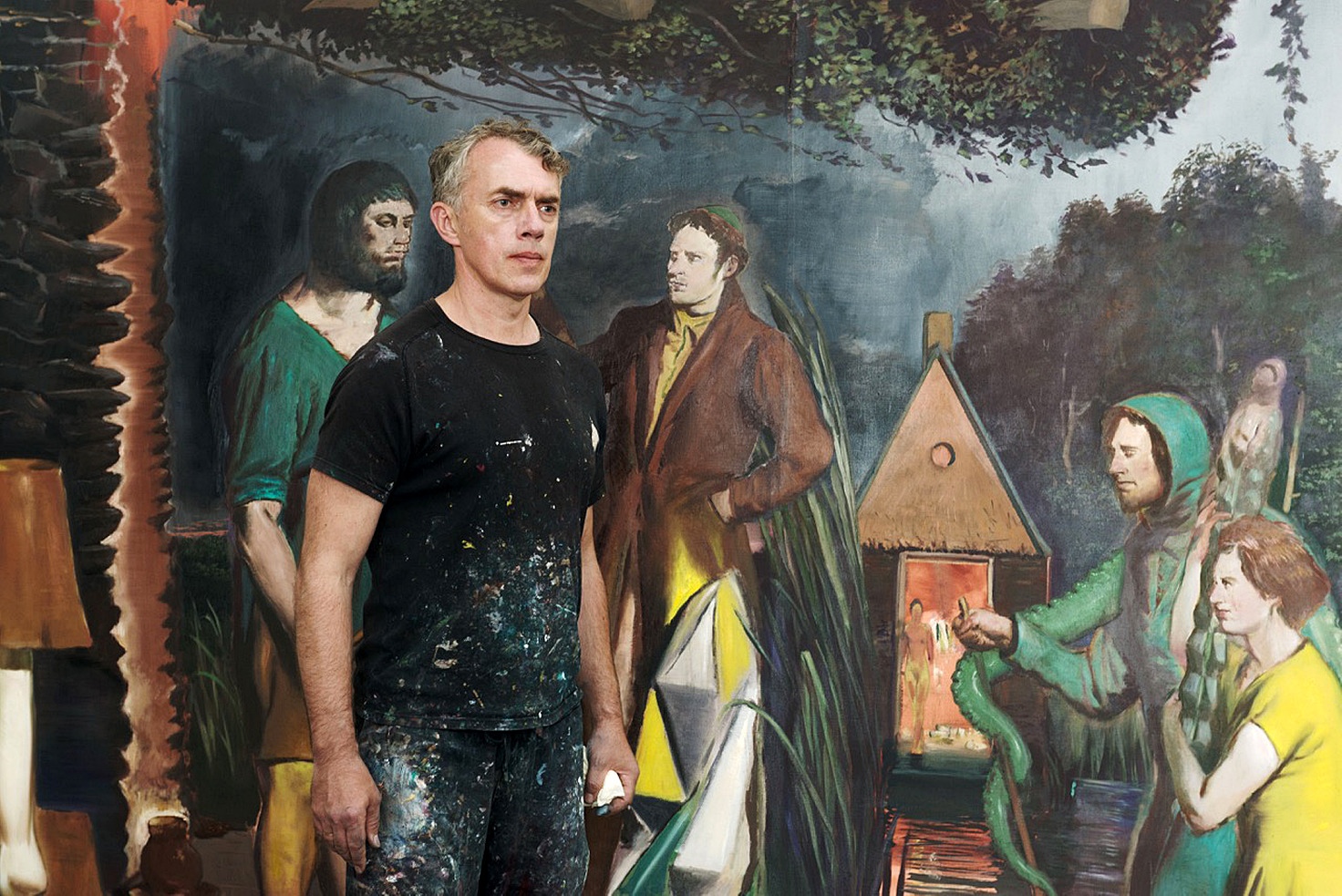 Neo Rauch vor einem seiner Gemälde (Bildrechte: DOK Leipzig 2016/Nicola Graef)