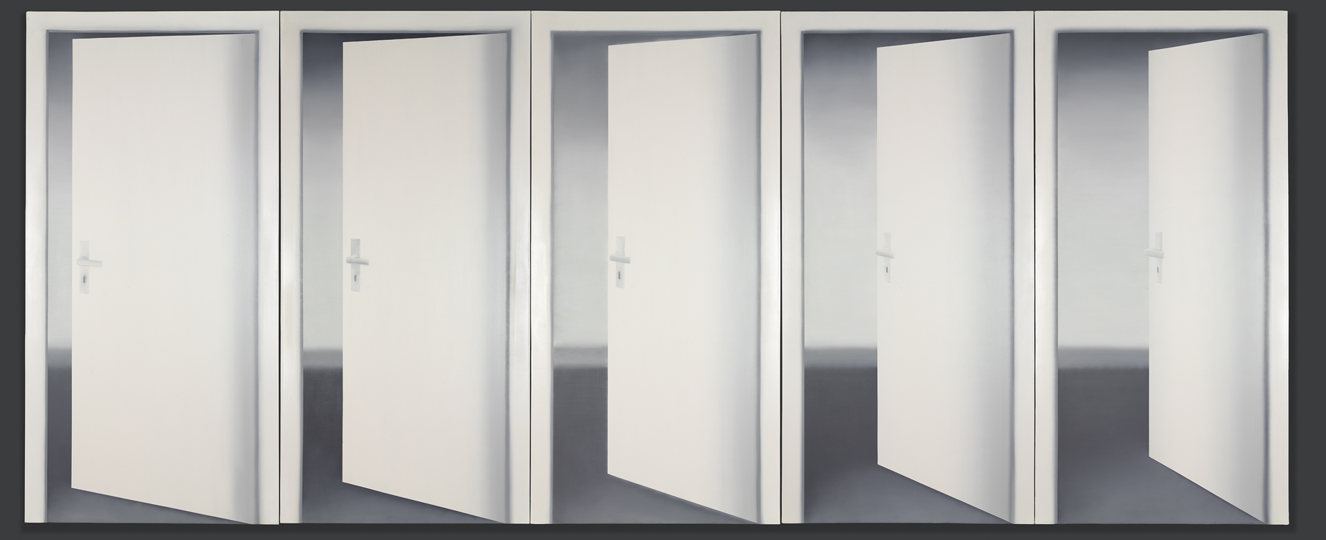 Gerhard Richter, 5 Türen (I), 1976, Öl auf Leinwand, 5tlg, je Bild: 2ß5 x 100 cm, Museum Ludwig Köln, @Gerhard Richter, Repro: Rheinisches Bildarchiv Köln.