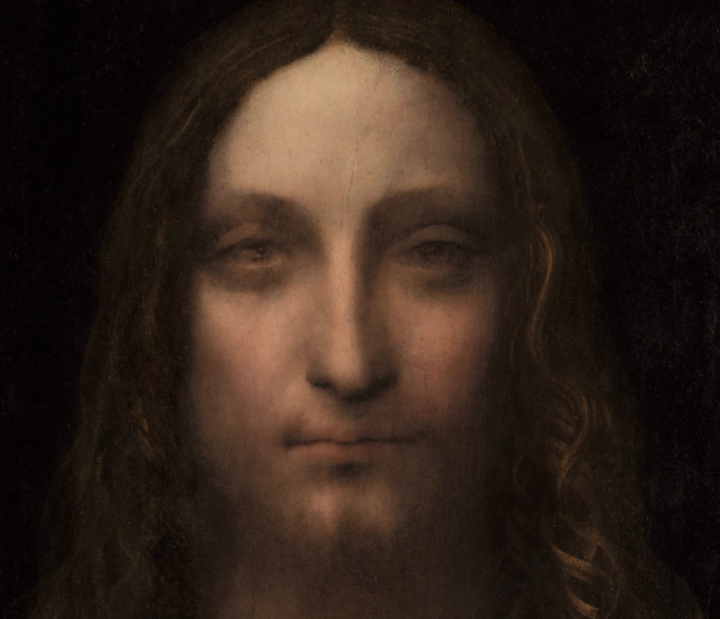 Leonardo Da Vinci "Salvator Mundi" (Detail, Foto: aus dem Christie's Katalog Salvator Mundi, Presse 2017)