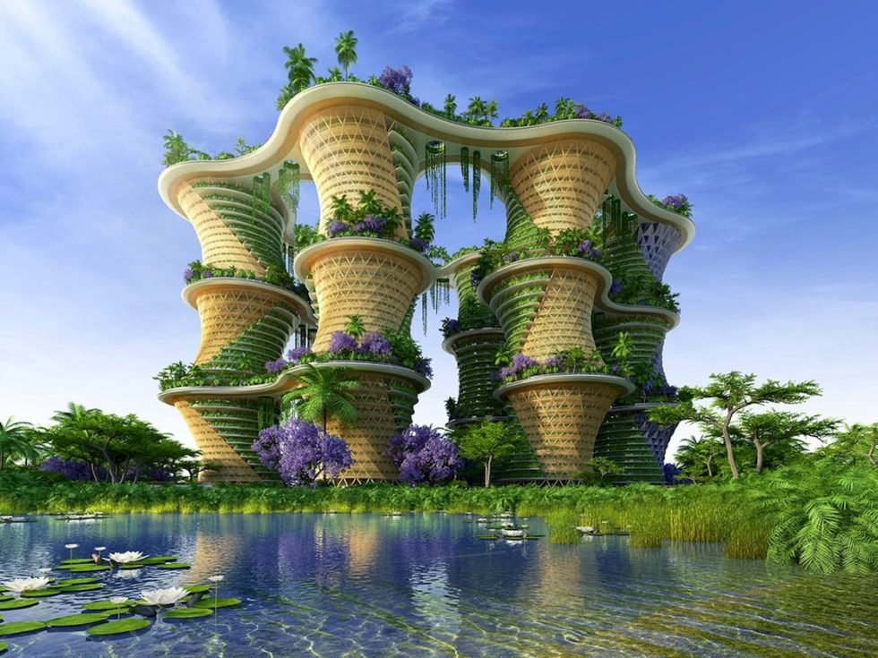 Die Hyperion Hochhäuser bei Neu Delhi sollen komplett energieautark bewohnbar sein. (Copyright/Foto: Vincent Callebaut Architectures)