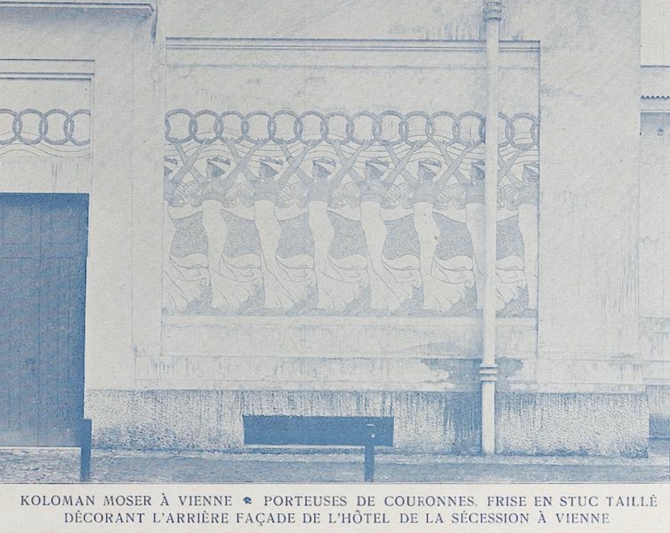 Kolo Moser, Fries- und Stuckentwurf für die Fassade des Sezessionshotels in Wien, 1899, ersch. in: L’Art Décoratif D’Art Industriel Et De Dècoration, Paris 1899.