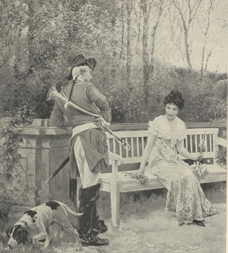 Bild: Johannes Raphael Wehle, Halali, Öl auf Leinwand, SW-Repro, in: Das Buch für alle: illustrierte Blätter zur Unterhaltung und Belehrung für die Familie und Jedermann, 59.1927.